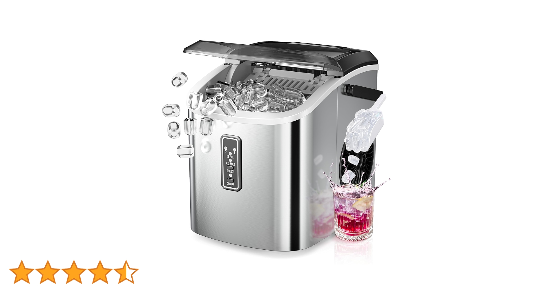 新品 EUHOMY 製氷機 家庭用 最速6分9個 ハンドル付き コンパクト Amazon.co.jp: EUHOMY 製氷機 家庭用 【高速製氷 自動洗浄機能